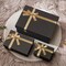 Black Gift Boxes with Gold Ribbons and Bows – Set of 3 Sizes, Sturdy Lidded Boxes for Presents, Elegant Gift Wrapping and Packaging
